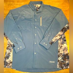 World Wide Sportsman Men’s Performance Long Sleeve in Blue with Digital Camo